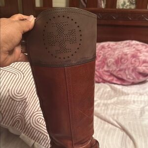 Tory Burch Brown Leather Riding Boots